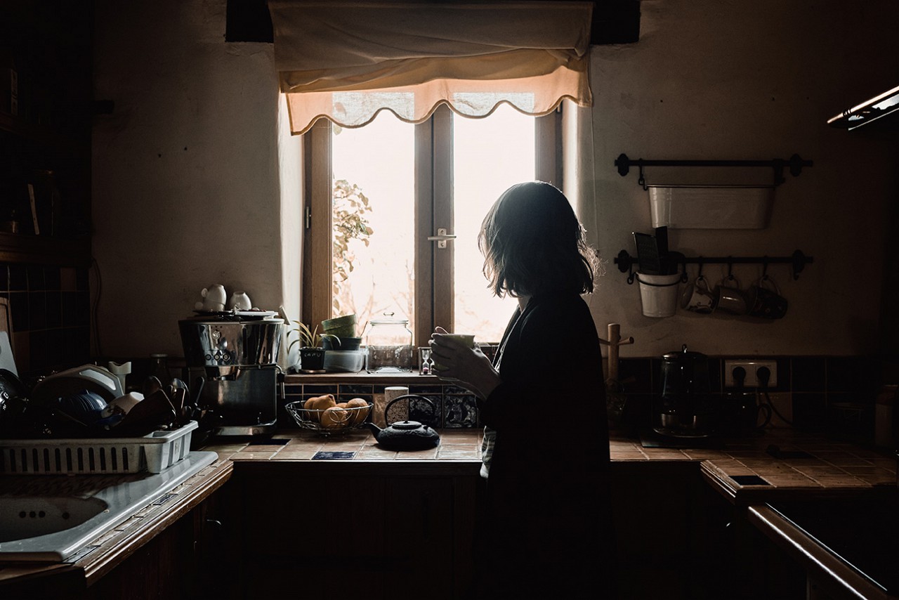 A l’heure du thé - autoportrait
