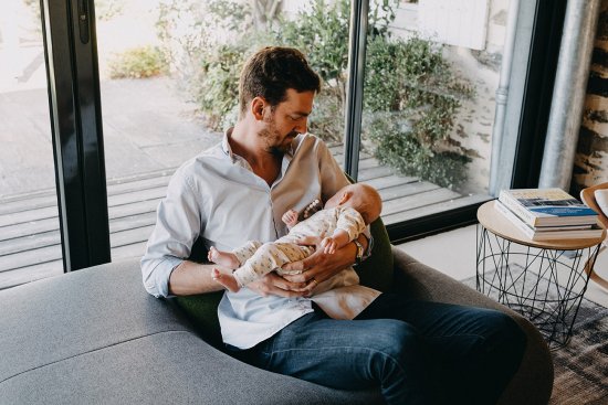 Séance photo nouveau-né papa et bébé Limoges